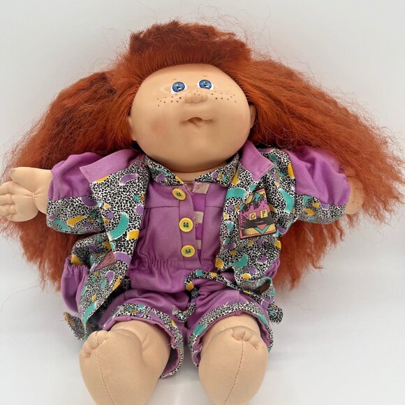 Vintage Cabbage Patch Kids Designer Line Doll HM18 Cornsilk Orange Hair Freckles - Picture 1 of 16